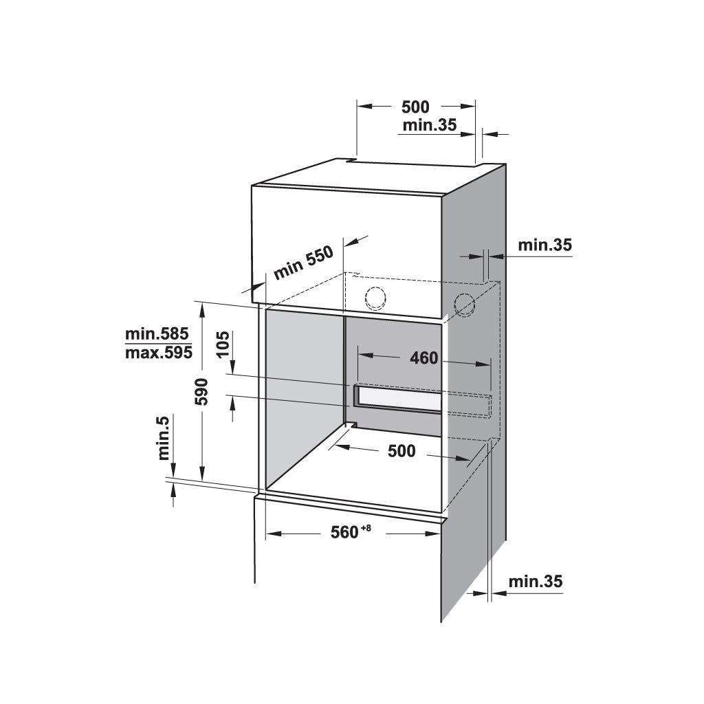 Lò nướng âm tủ 72 lít Hafele HO-8T72A 538.01.421 Series 800