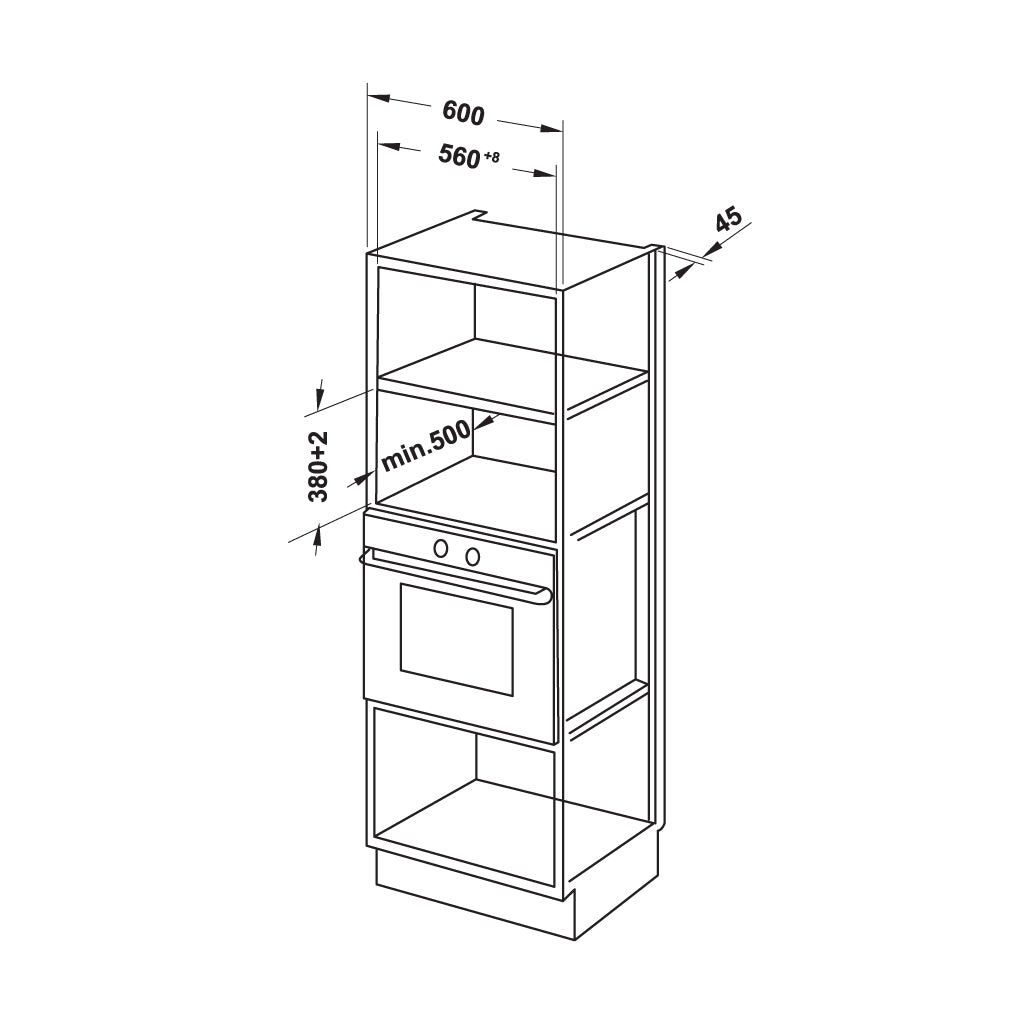 Lò vi sóng kết hợp nướng âm tủ 28 Lít Hafele HMO-6T28A 538.31.390 Series 600