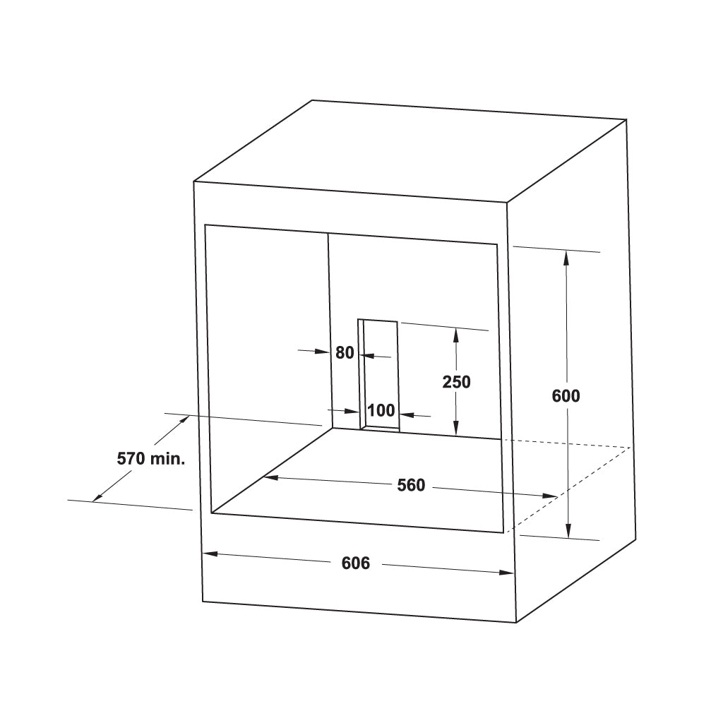 bản vẽ kỹ thuật Lò nướng âm tủ 70 lít Hafele HO-4K70A 538.61.451 Series 400