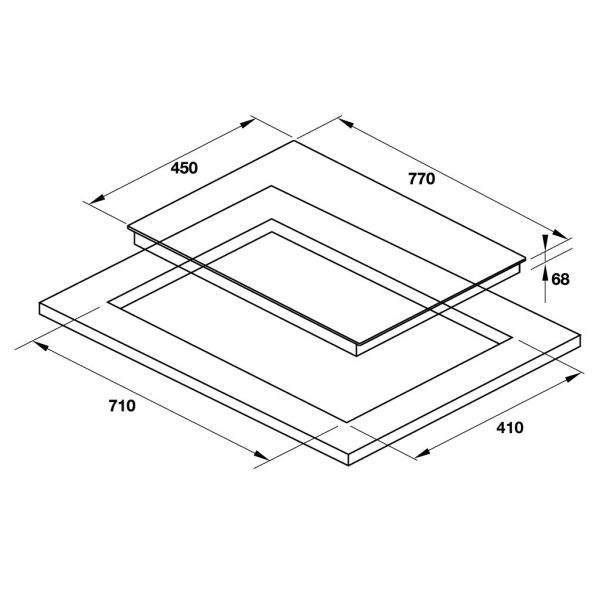 bản vẽ kỹ thuật Bếp từ Hafele 2 vùng nấu HC-I772D 536.61.645