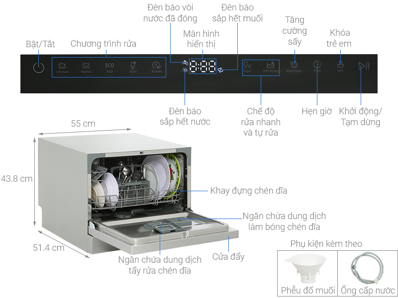 Máy rửa chén để bàn Hafele HDW-T50B 539.20.600